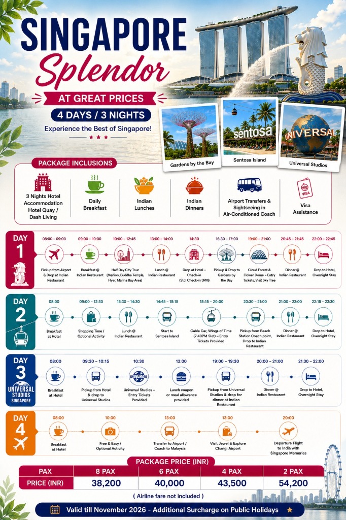 Singapore Splendor Package Rates and Itinerary