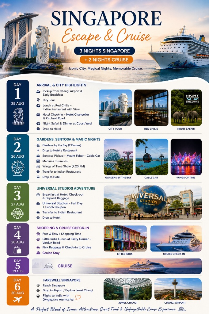 Singapore Escape & Cruise Itinerary Map